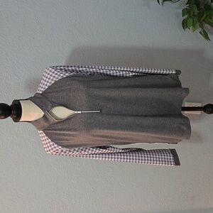 FAIRWAY & GREENE Quarter Zip Golf Long Sleeve Pullover Gray w/purple accent XL